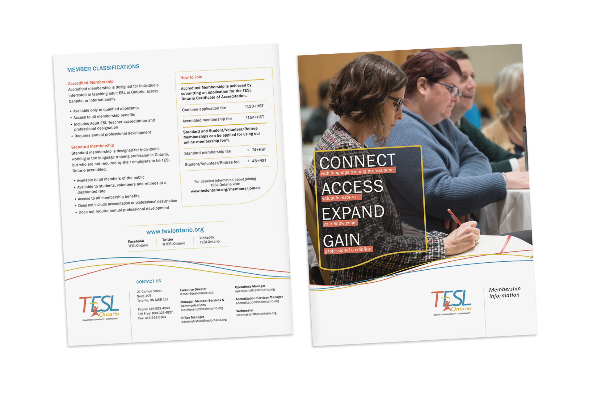 tesl ontario membership brochure front and back cover